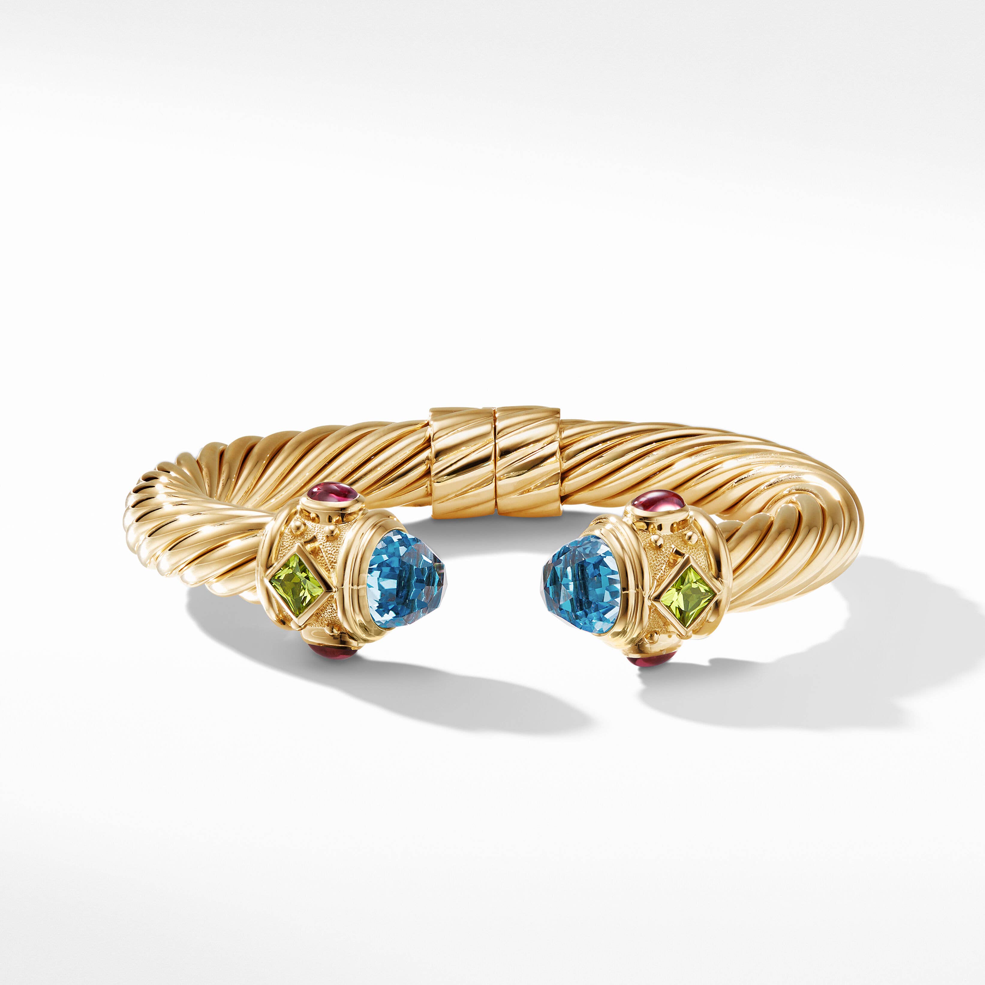 Renaissance Color Bracelet in 18K Yellow Gold with Blue Topaz, Peridot and Pink Tourmaline