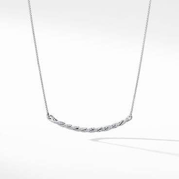 Petite Pavéflex Station Necklace in 18K White Gold with Diamonds