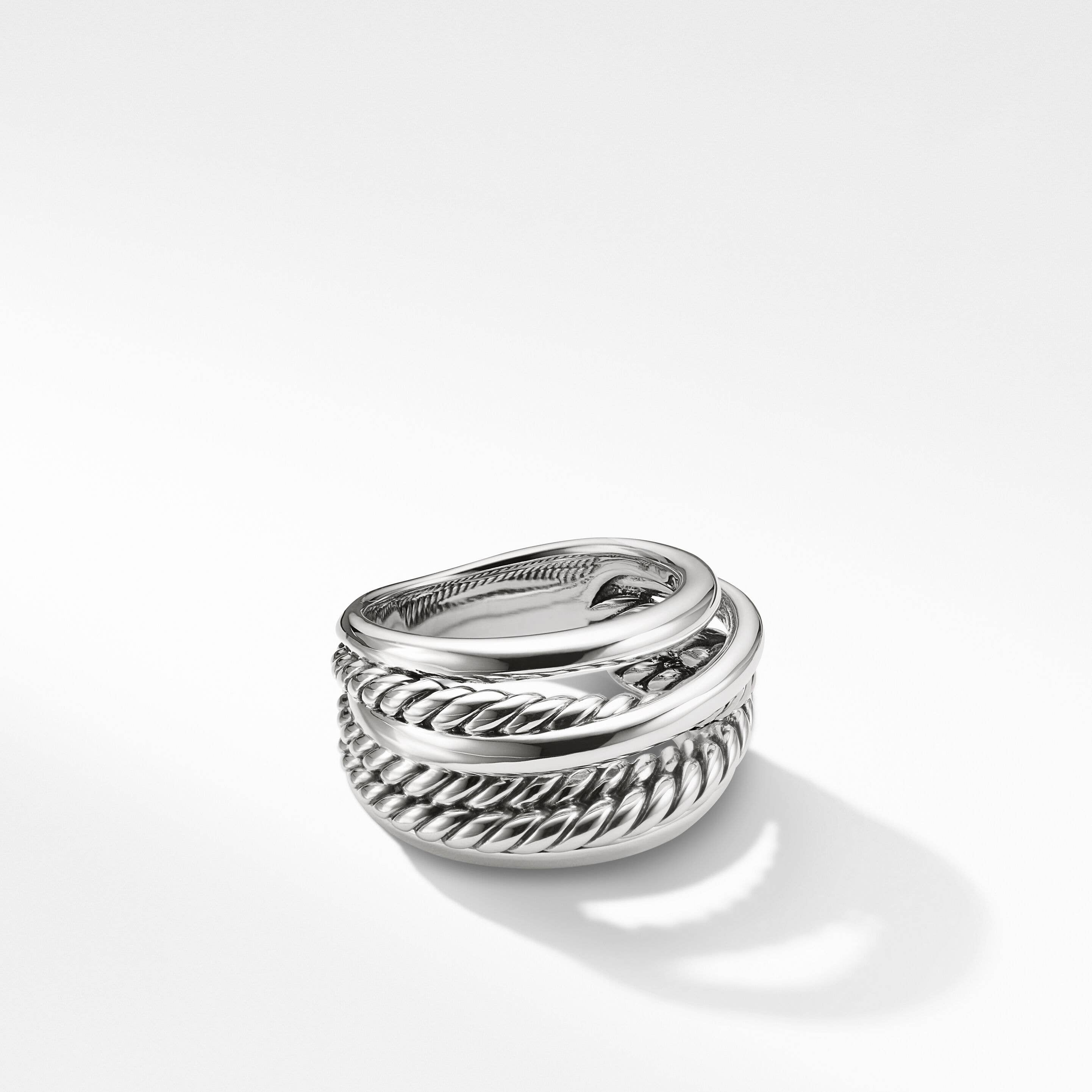 Crossover Ring in Sterling Silver, 14.7mm