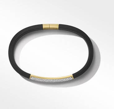 Streamline ID Rubber Bracelet with 18K Yellow Gold, 10mm
