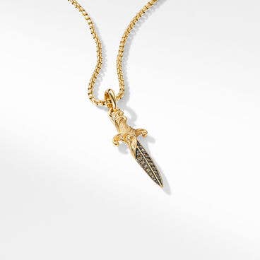 Waves Dagger Amulet in 18K Yellow Gold, 43.8mm