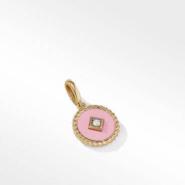 Cable Collectibles® Blush Enamel Charm in 18K Yellow Gold with Center Diamond