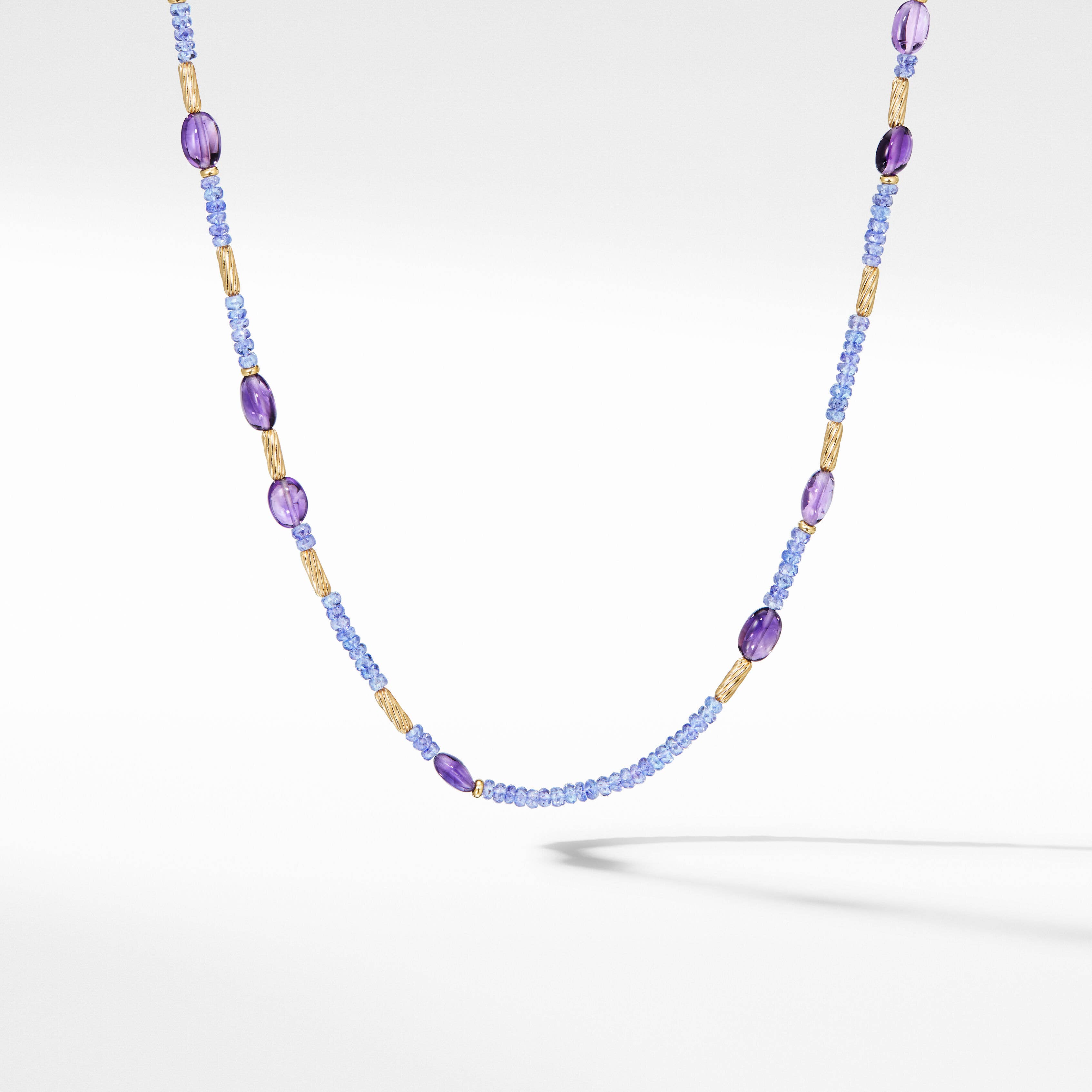 Tweejoux Necklace with Tanzanite, Amethyst and 18K Yellow Gold