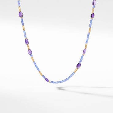 Tweejoux Necklace with Tanzanite, Amethyst and 18K Yellow Gold