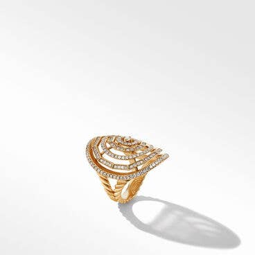 Stax Ring in 18K Yellow Gold with Full Pavé Diamonds