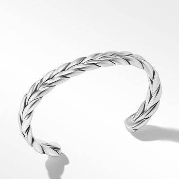Chevron Woven Cuff Bracelet in Sterling Silver