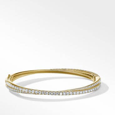 Pavé Crossover Two Row Bracelet in 18K Yellow Gold with Diamonds