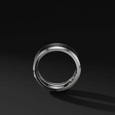 Beveled Band Ring in Grey Titanium with Black Titanium