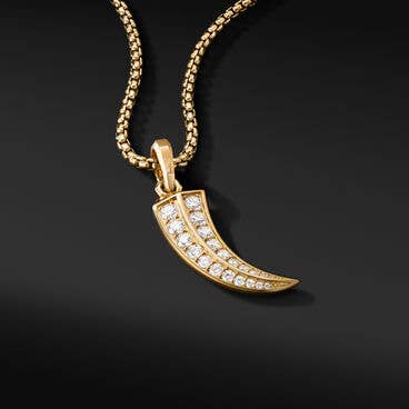 Roman Claw Amulet in 18K Yellow Gold with Pavé Diamonds