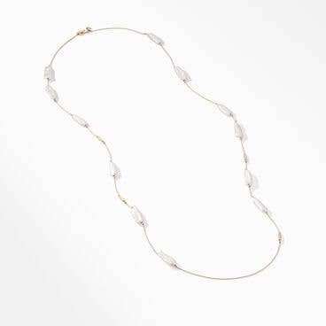 DY Signature Pearl Thread Link Necklace in 18K Yellow Gold