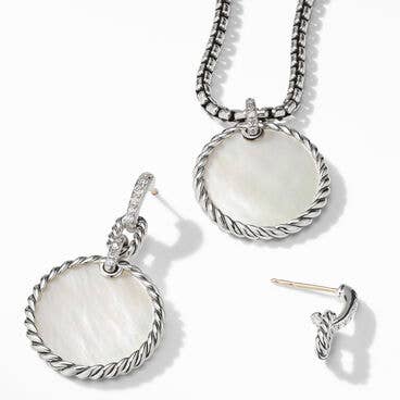 DY Elements® Convertible Drop Earrings in Sterling Silver with Mother of Pearl and Pavé Diamonds