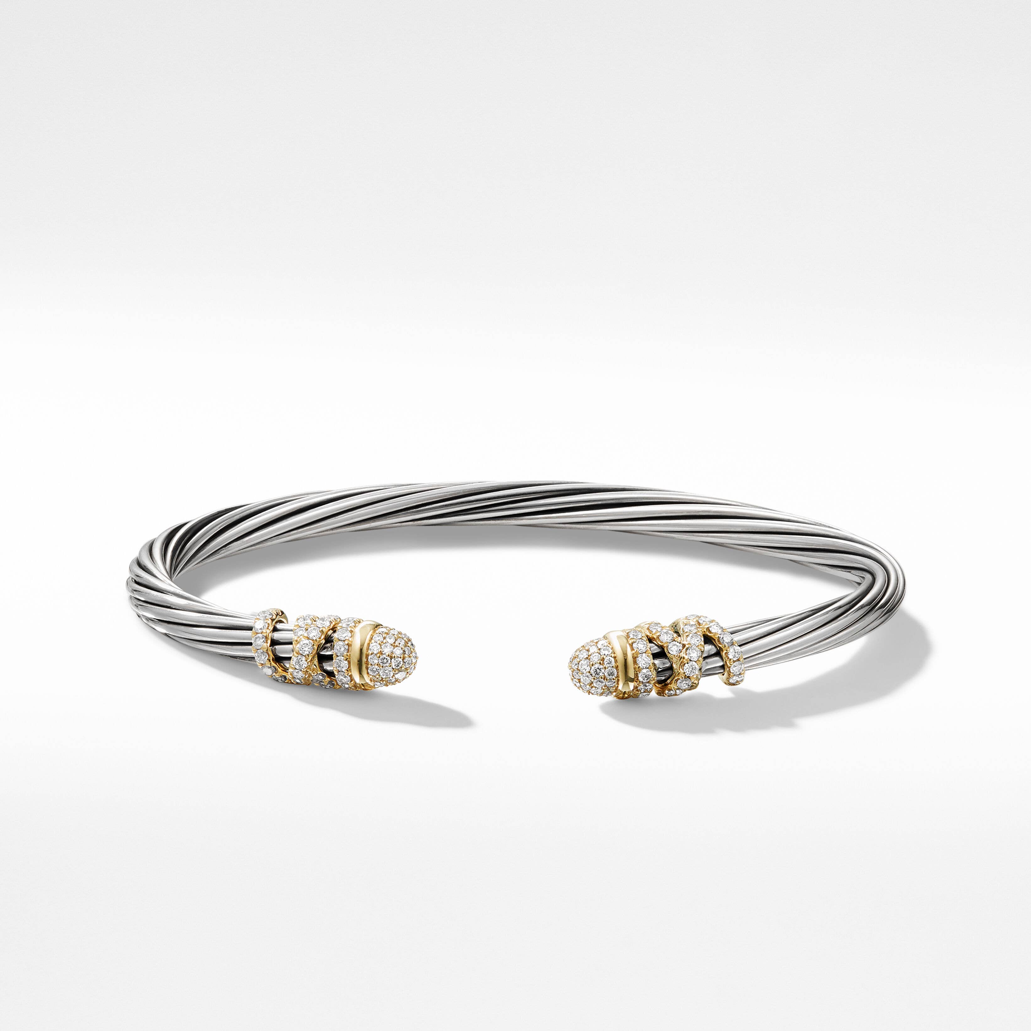 Helena Bracelet in Sterling Silver with 18K Yellow Gold and Pavé Diamonds