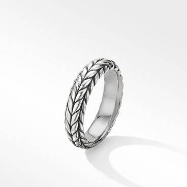 Chevron Beveled Band Ring in Sterling Silver