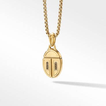 Cairo Amulet in 18K Yellow Gold with Black Onyx and Pavé Black Diamonds