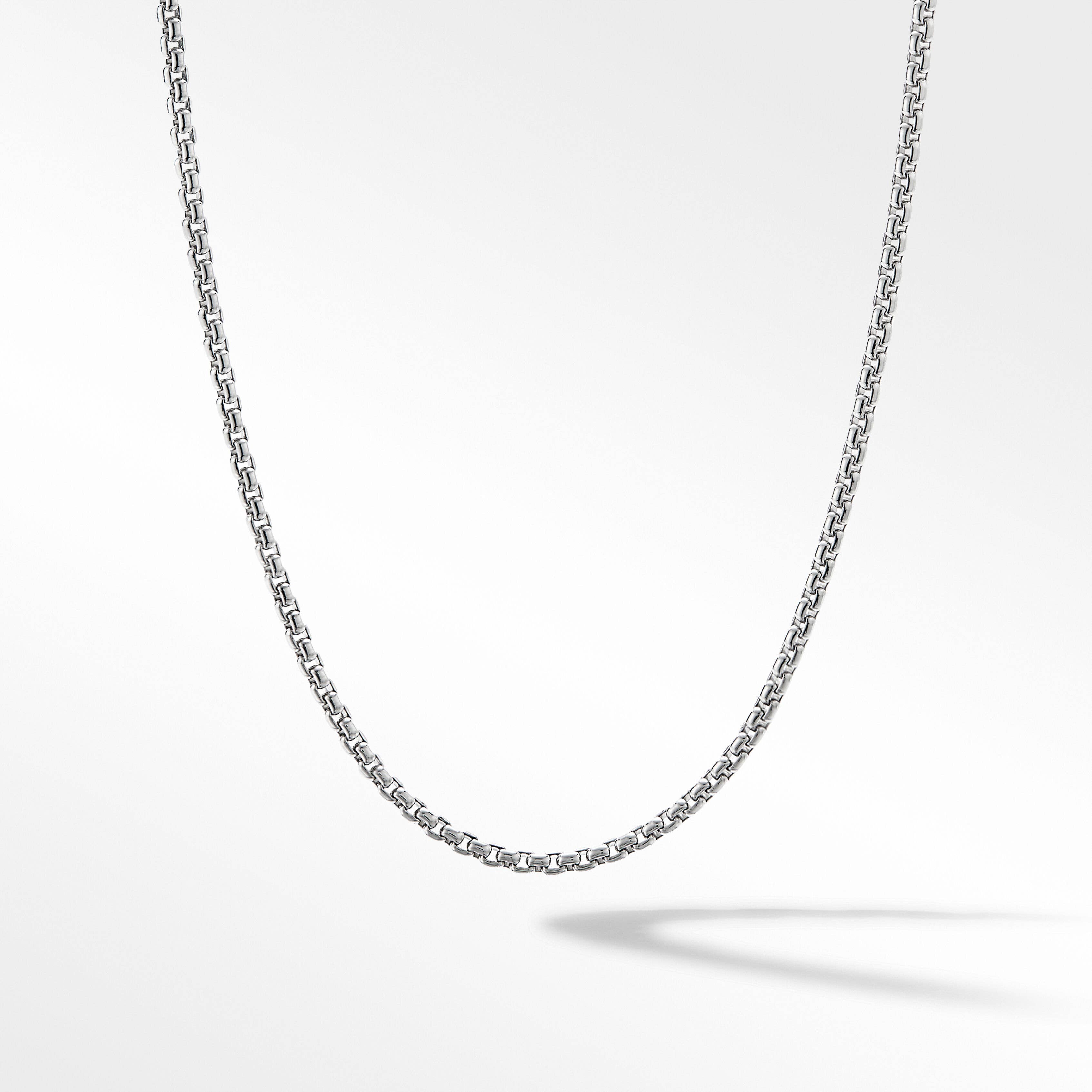 Box Chain Necklace in Platinum, 2.7mm