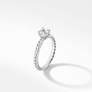 DY Cable Petite Engagement Ring in Platinum, Cushion