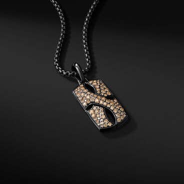 Armory® Tag in Black Titanium with 18K Yellow Gold and Pavé Cognac Diamonds