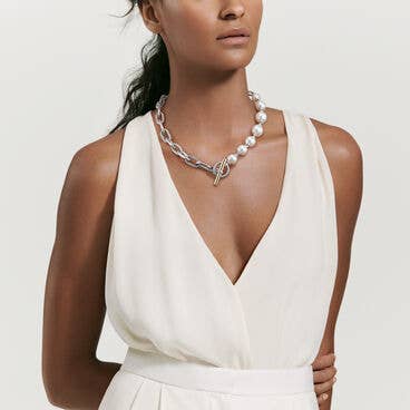 DY Madison® Pearl Chain Necklace with 18K Yellow Gold