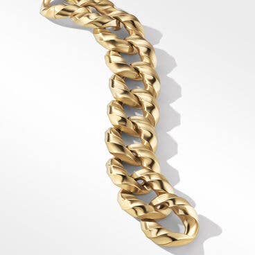 Cable Edge Curb Chain Bracelet in Recycled 18K Yellow Gold, 23mm