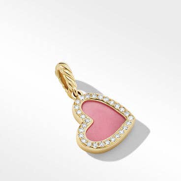DY Elements® Heart Pendant in 18K Yellow Gold with Rhodonite and Pavé Diamonds