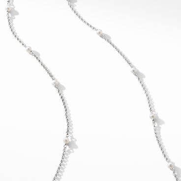 Cable Collectibles® Bead and Chain Necklace in Sterling Silver with Pearls