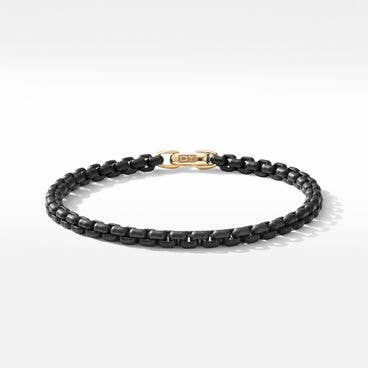 DY Bel Aire Chain Bracelet in Black with 14K Yellow Gold Accent