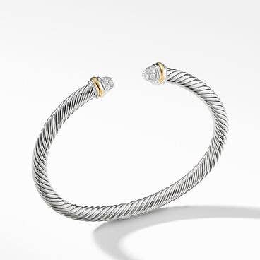 Cable Classics Bracelet with Pavé Diamond Domes and 18K Yellow Gold