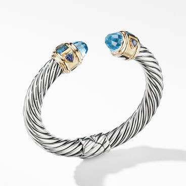 Renaissance Color Bracelet in Sterling Silver with Blue Topaz, Hampton Blue Topaz, Iolite and 14K Yellow Gold