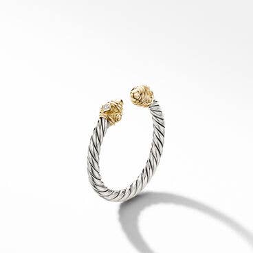 Renaissance® Ring in Sterling Silver with 14K Yellow Gold Domes and Diamonds