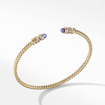 Petite Helena Color Bracelet in 18K Yellow Gold with Tanzanite and Pavé Diamonds