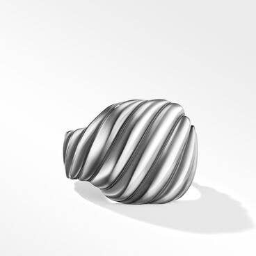 Sculpted Cable Contour Ring in Sterling Silver, 17mm