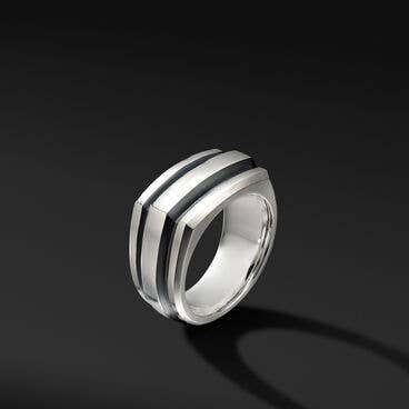 Deco Cigar Band Ring in Sterling Silver