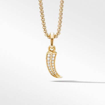 Roman Claw Amulet in 18K Yellow Gold with Pavé Diamonds