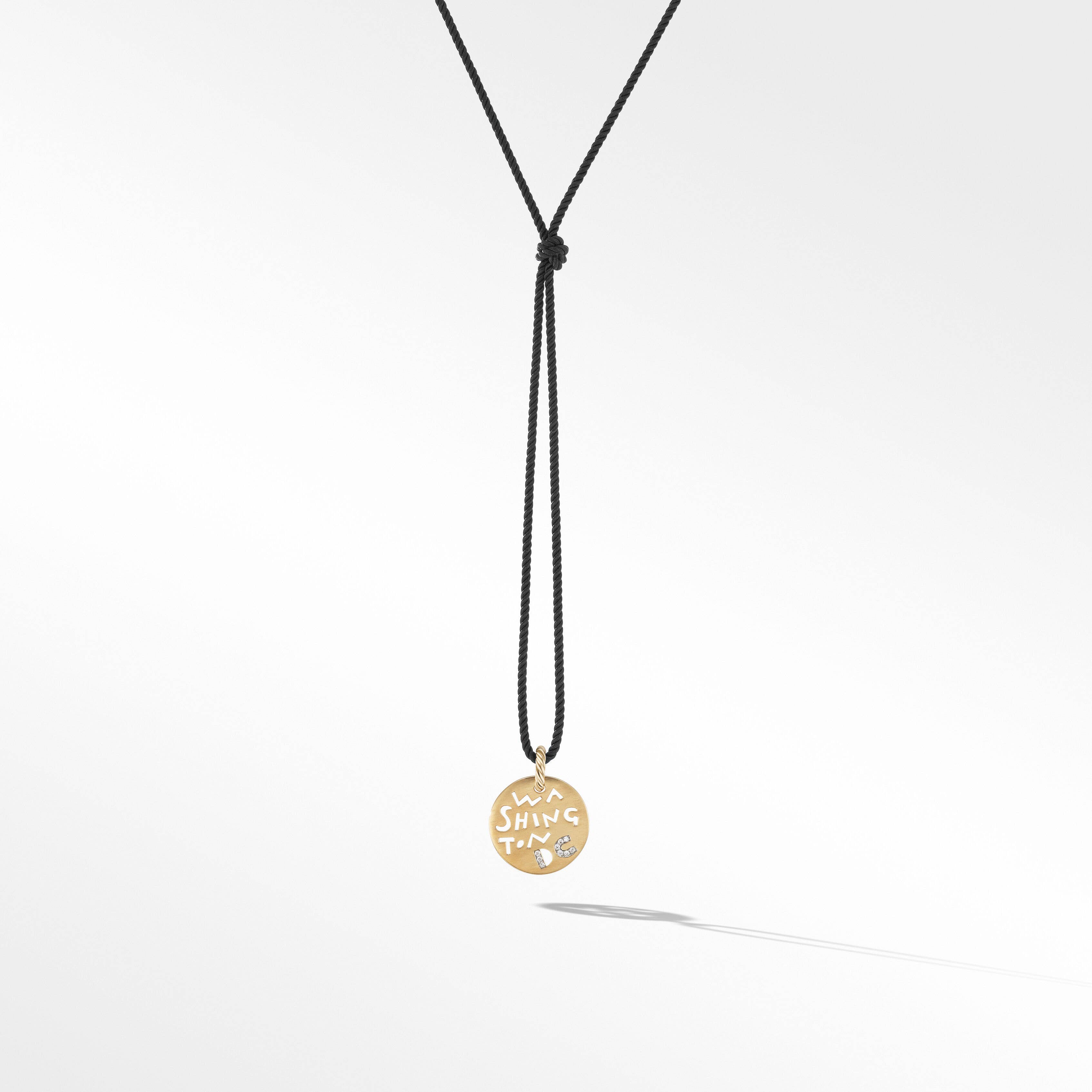 DY Elements® DC Pendant Necklace in 18K Yellow Gold with Diamonds