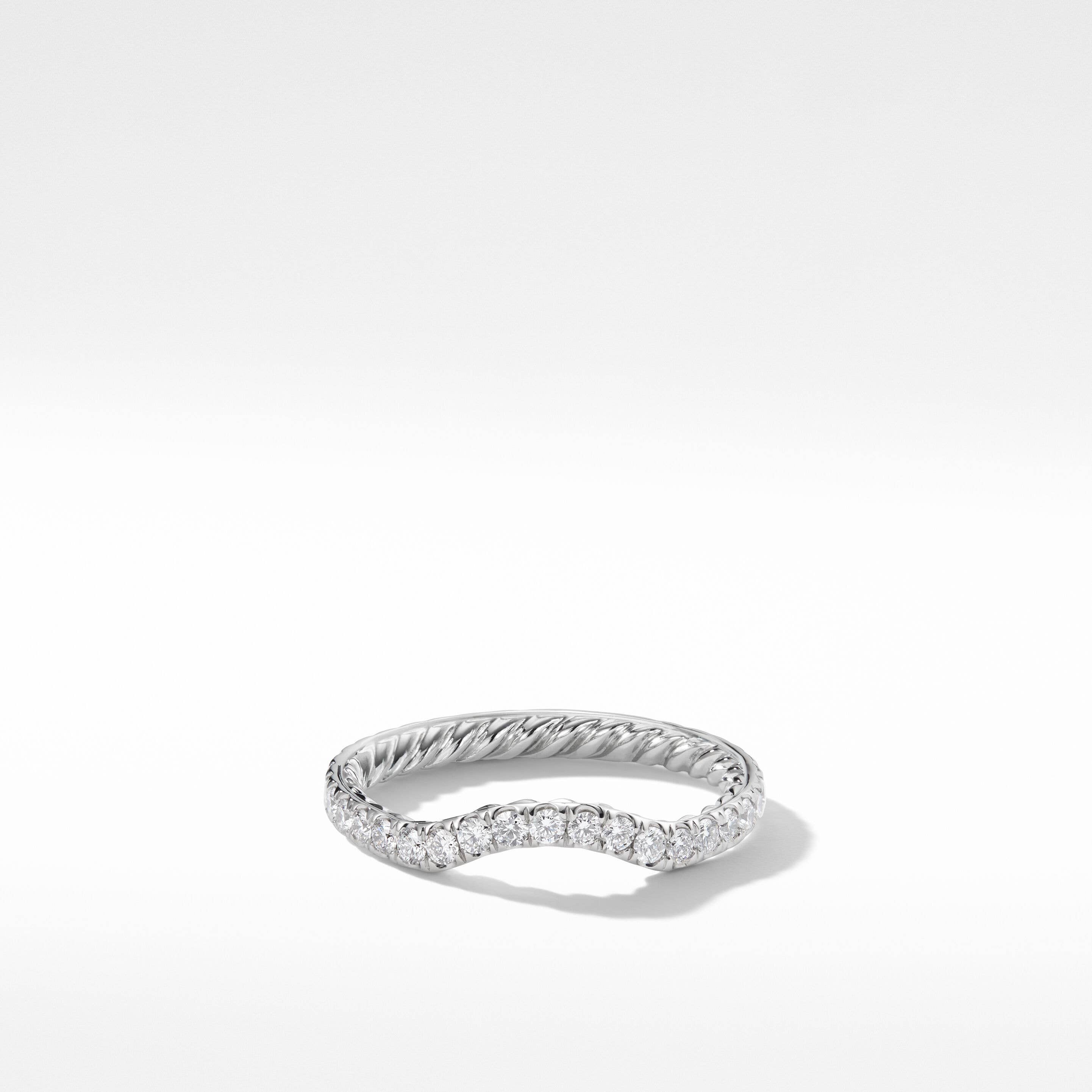 DY Capri® Nesting Band Ring in Platinum with Pavé Diamonds