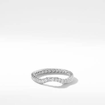 DY Capri® Nesting Band Ring in Platinum with Pavé Diamonds