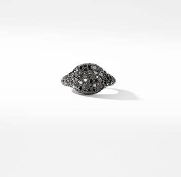 Pavé Pinky Ring in 18K White Gold with Black Diamonds