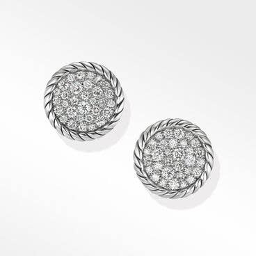 DY Elements® Button Stud Earrings with Pavé Diamonds