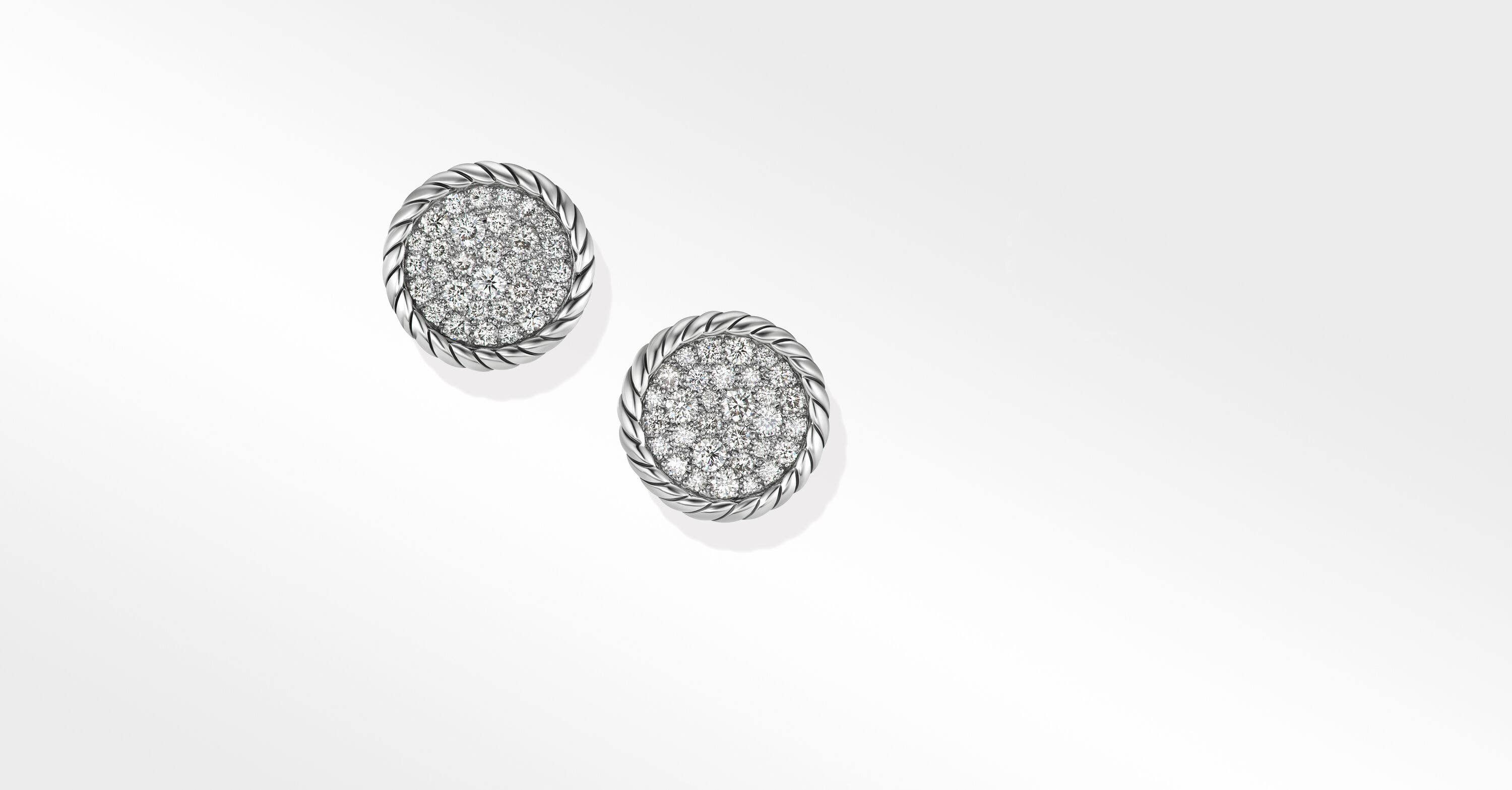DY Elements® Button Stud Earrings with Pavé Diamonds | David Yurman