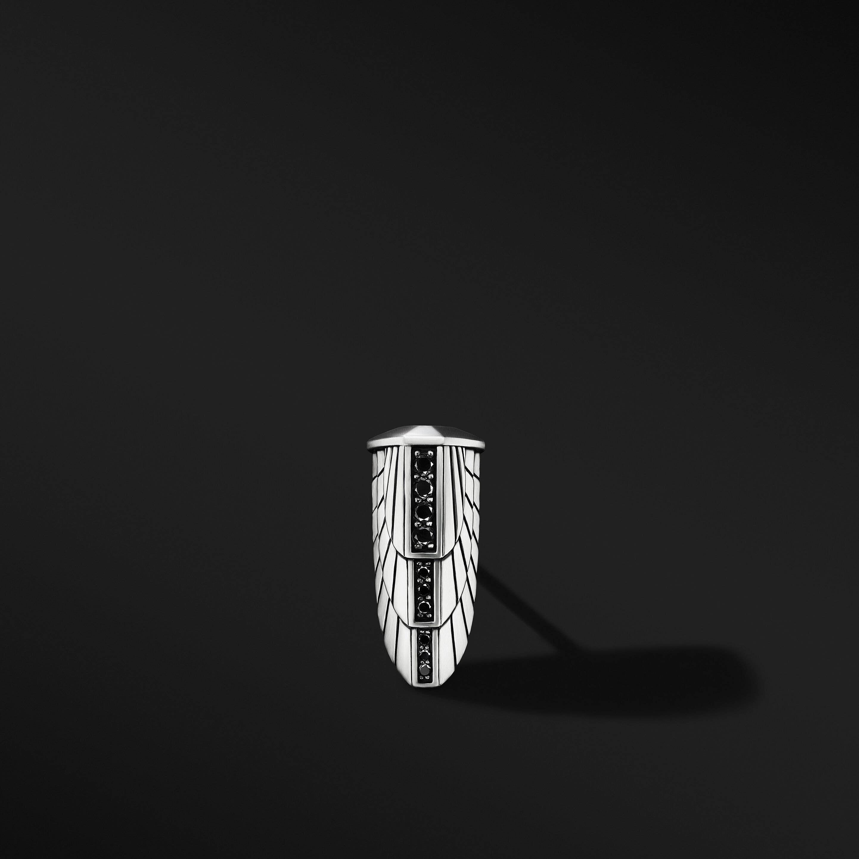 Empire Lapel Pin with Pavé Black Diamonds