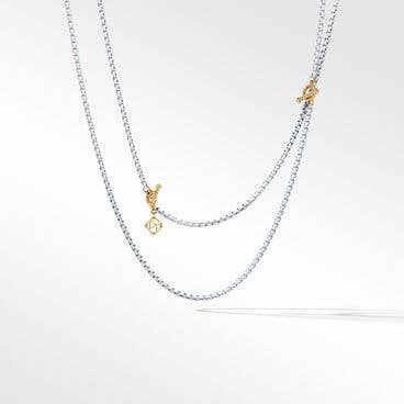 DY Bel Aire Chain Necklace in White with 14K Yellow Gold Accents