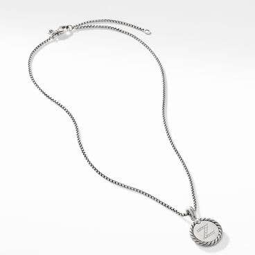 A Initial Charm Necklace with Pavé Diamonds