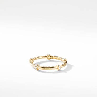 DY Astor Band Ring in 18K Yellow Gold with Pavé Diamonds