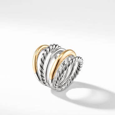 Pure Form® Five Row Ring with 18K Yellow Gold