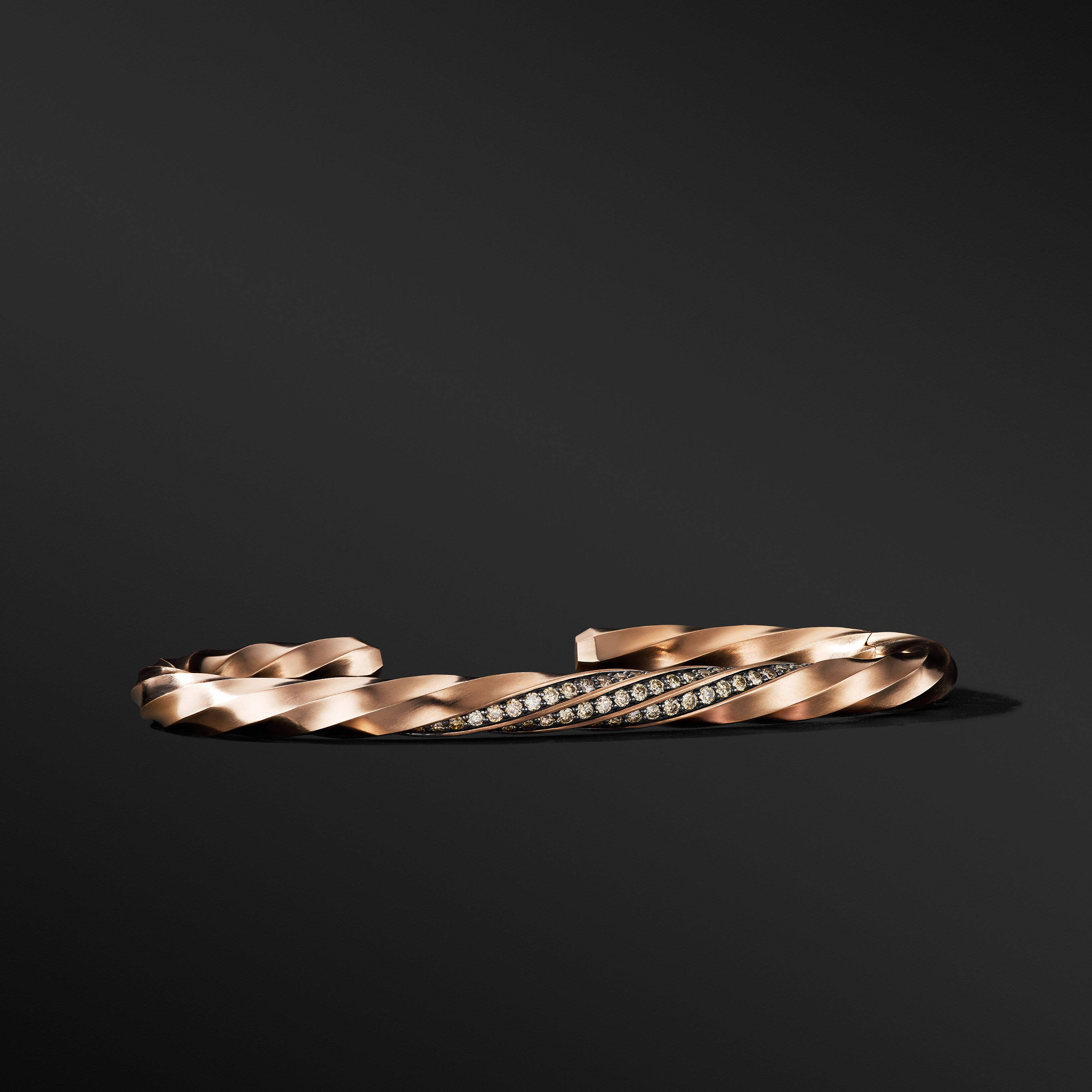 Cable Edge Cuff Bracelet in Recycled 18K Rose Gold, 5.5mm