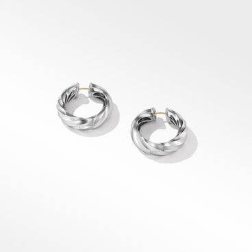Cable Edge™ Hoop Earrings in Recycled Sterling Silver