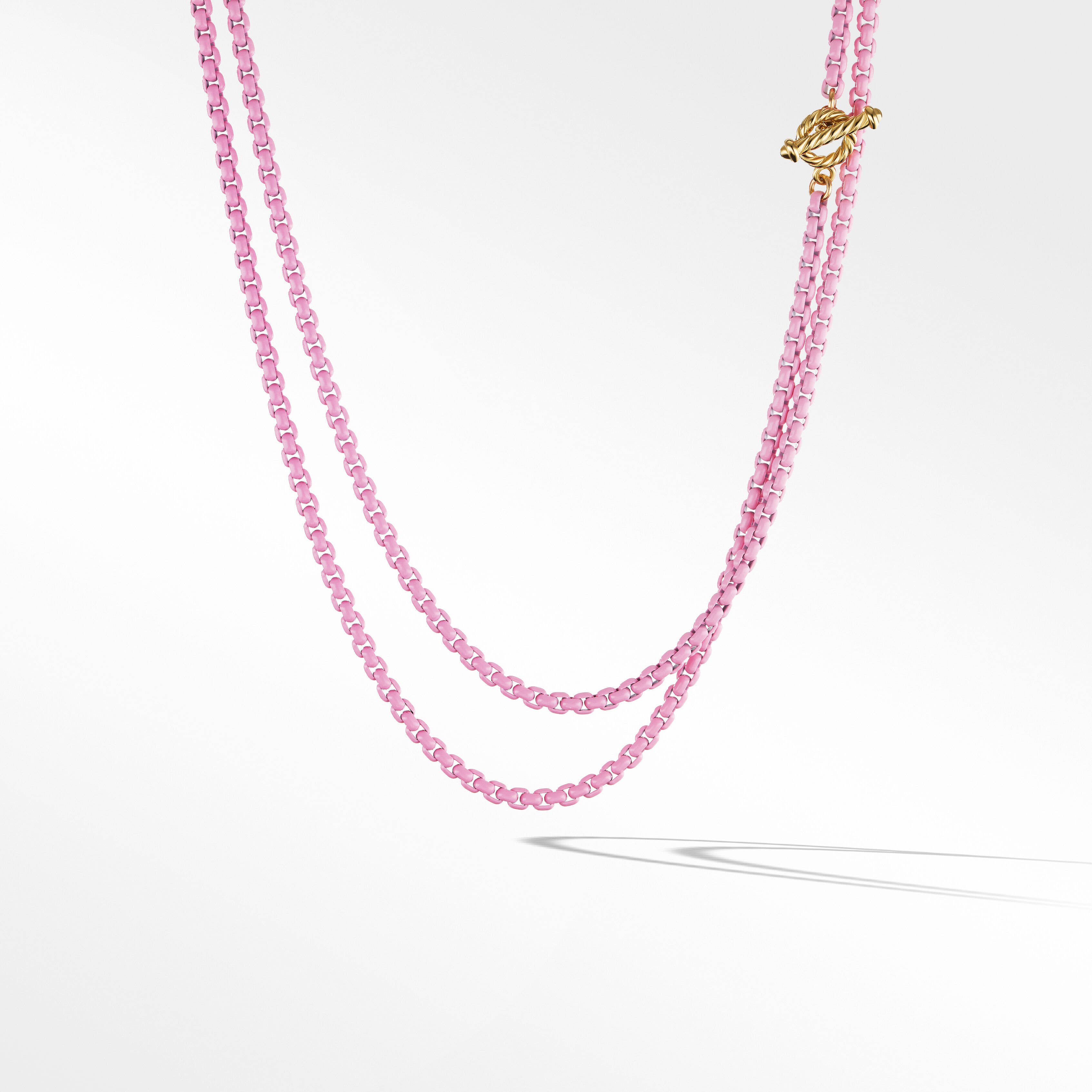 DY Bel Aire Chain Necklace in Blush with 14K Yellow Gold Accents