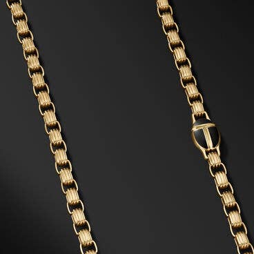 Cairo Chain Link Necklace in 18K Yellow Gold with Black Onyx