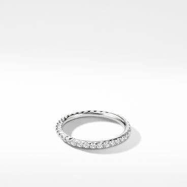 Cable Collectibles® Stack Ring in 18K White Gold with Pavé Diamonds