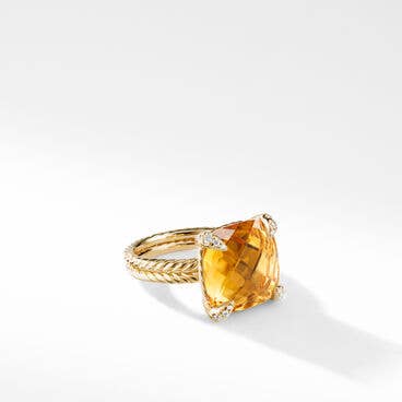 Chatelaine Ring in 18K Yellow Gold with Diamonds, 14mm